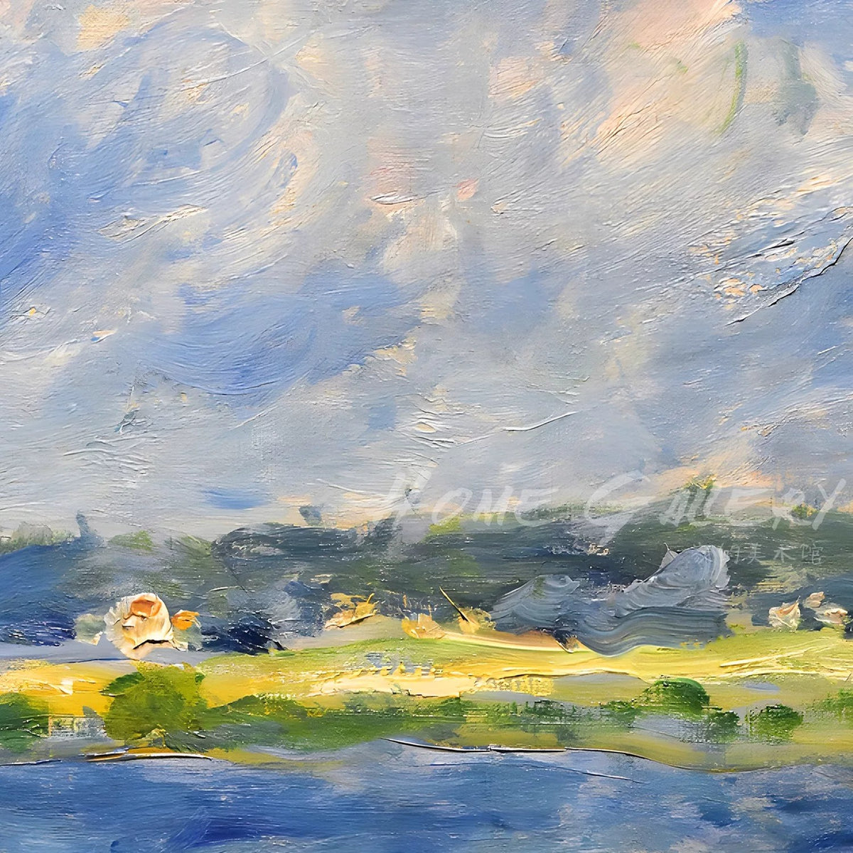 Pierre-Auguste Renoir - Seine at Champrosay Canvas Wall Art | French Impressionist Landscape Fine Art Print