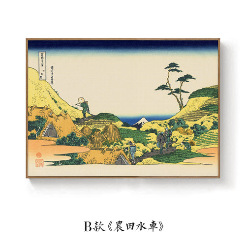 【Chihiro】Invoice Included: "Beneath Mount Fuji" – Classic Ukiyo-e Wall Art. Suitable for Japanese-style tea rooms, *Izakaya* decor, and sofa feature walls. Features iconic imagery such as *The Great Wave off Kanagawa* by Katsushika Hokusai.