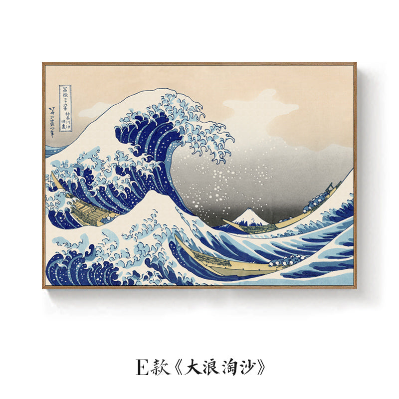 【Chihiro】Invoice Included: "Beneath Mount Fuji" – Classic Ukiyo-e Wall Art. Suitable for Japanese-style tea rooms, *Izakaya* decor, and sofa feature walls. Features iconic imagery such as *The Great Wave off Kanagawa* by Katsushika Hokusai.