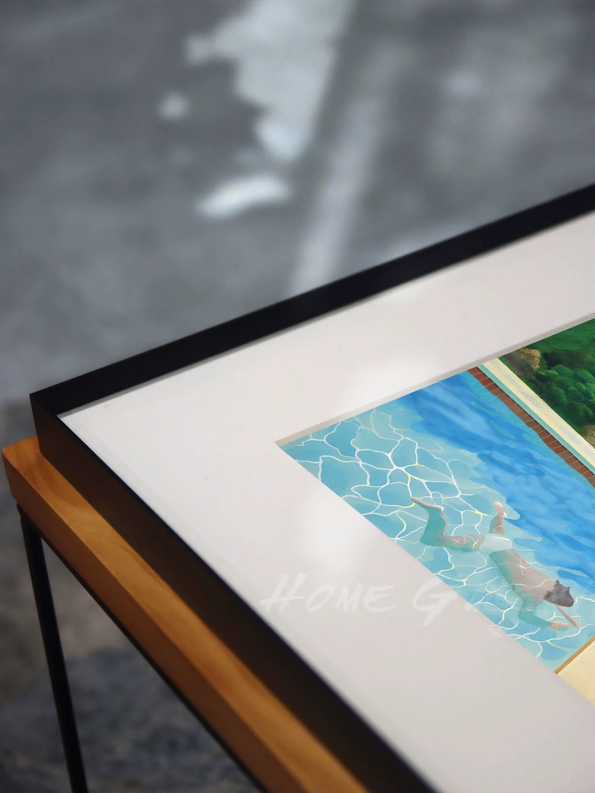 David Hockney | Pool with Two Figurines – Limited Edition Fine Art Print, Minimalist Poolside Wall Art for Modern Home Decor
